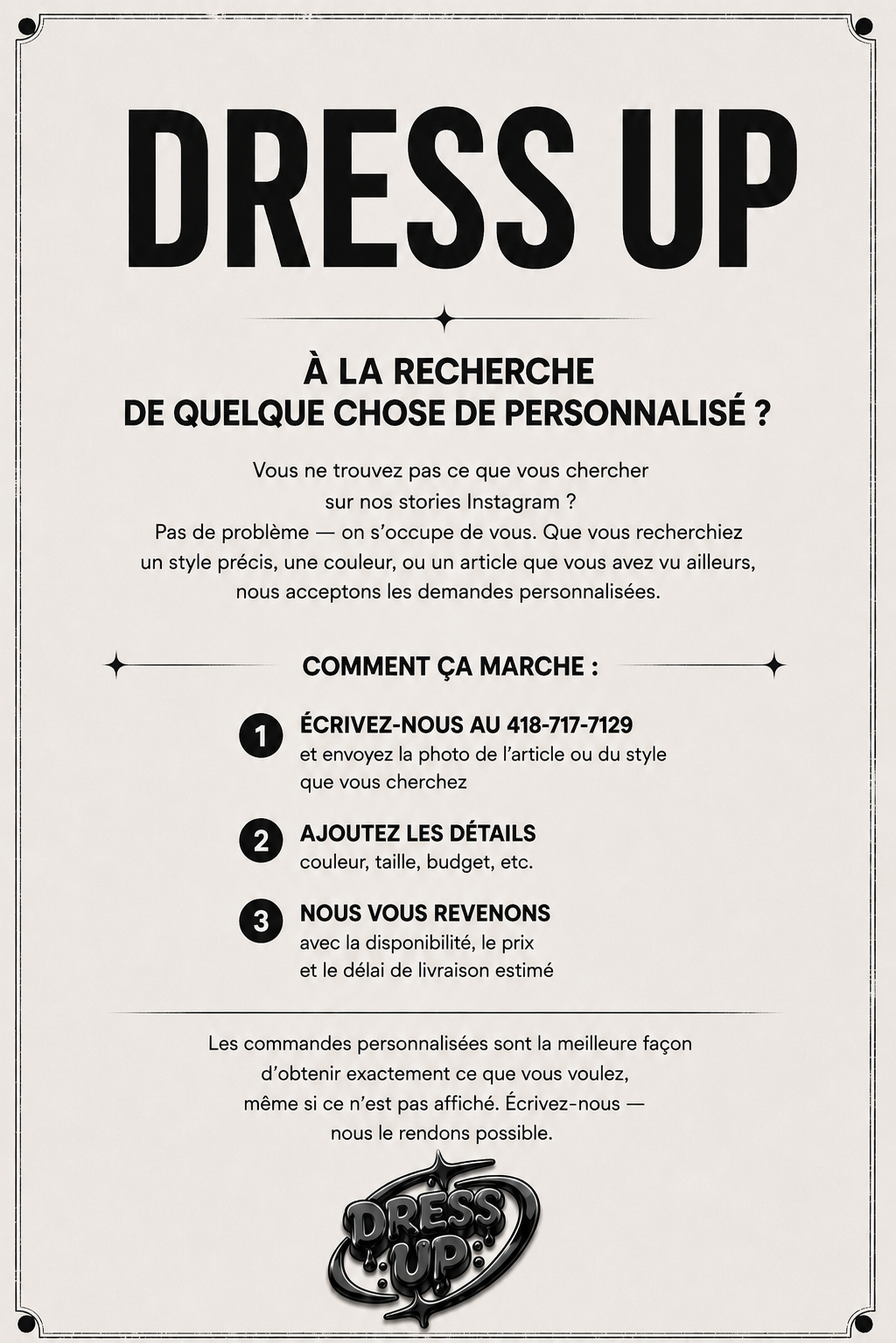 Commande personnalisée (FR)